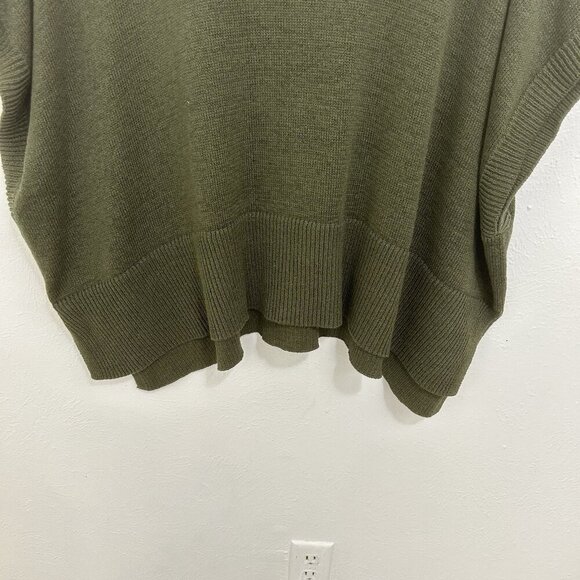 Chicos L/XL Green Pullover Kimono Short Sleeve Knit Sweater Poncho Career Casual - Picture 5 of 11